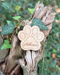 Personalised Wooden Dog Paw Name Engraved Magnet