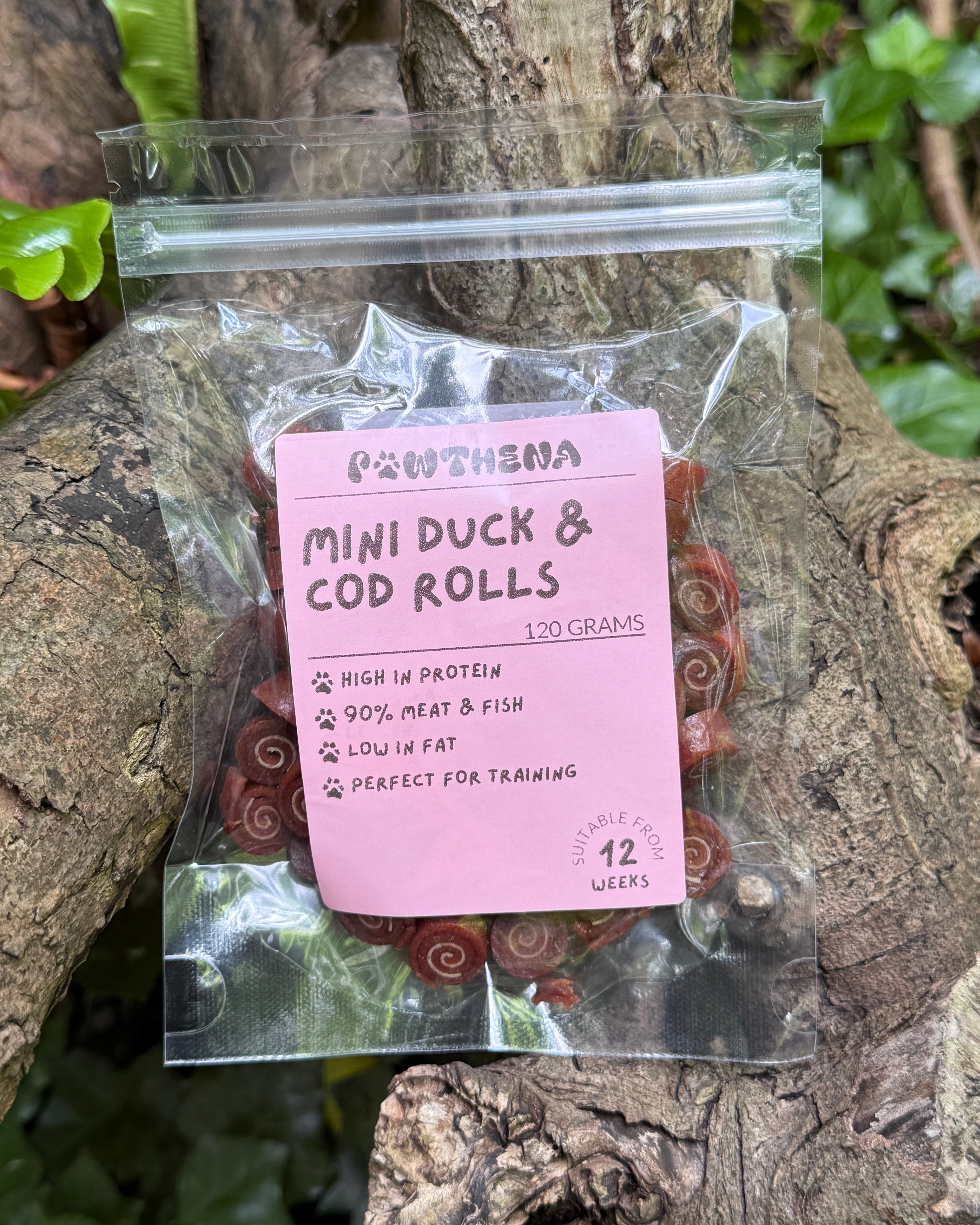 Pawthena Mini Duck & Cod Rolls Dog Treats