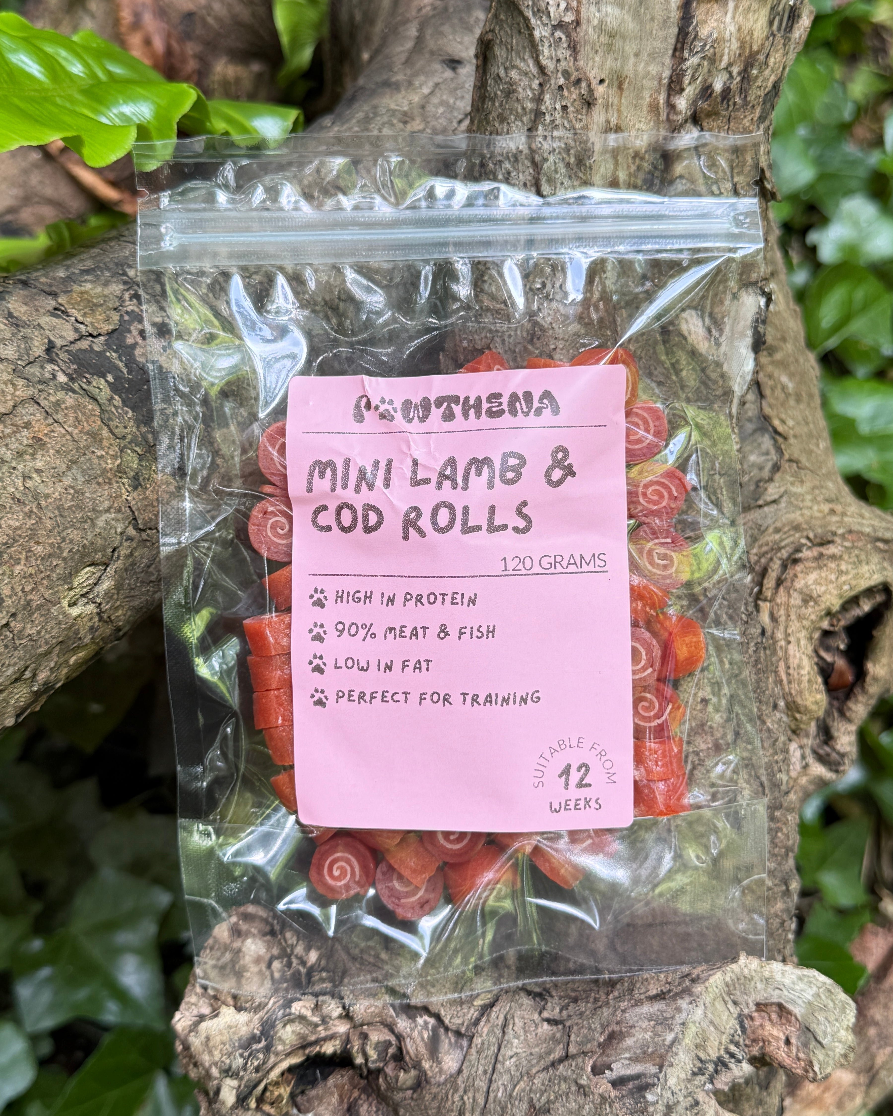 Pawthena Mini Lamb & Cod Rolls Dog Treats