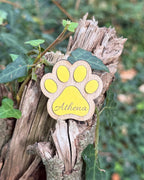 Personalised 3D Wooden Paw Name Engraved Magnet
