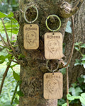 Personalised Rectangle Wooden Dog Engraved Keyring