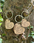 Personalised Heart Wooden Dog Engraved Keyring