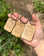 Personalised Rectangle Wooden Dog Engraved Keyring