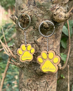 Personalised 3D Wooden Paw Name Engraved Keyring