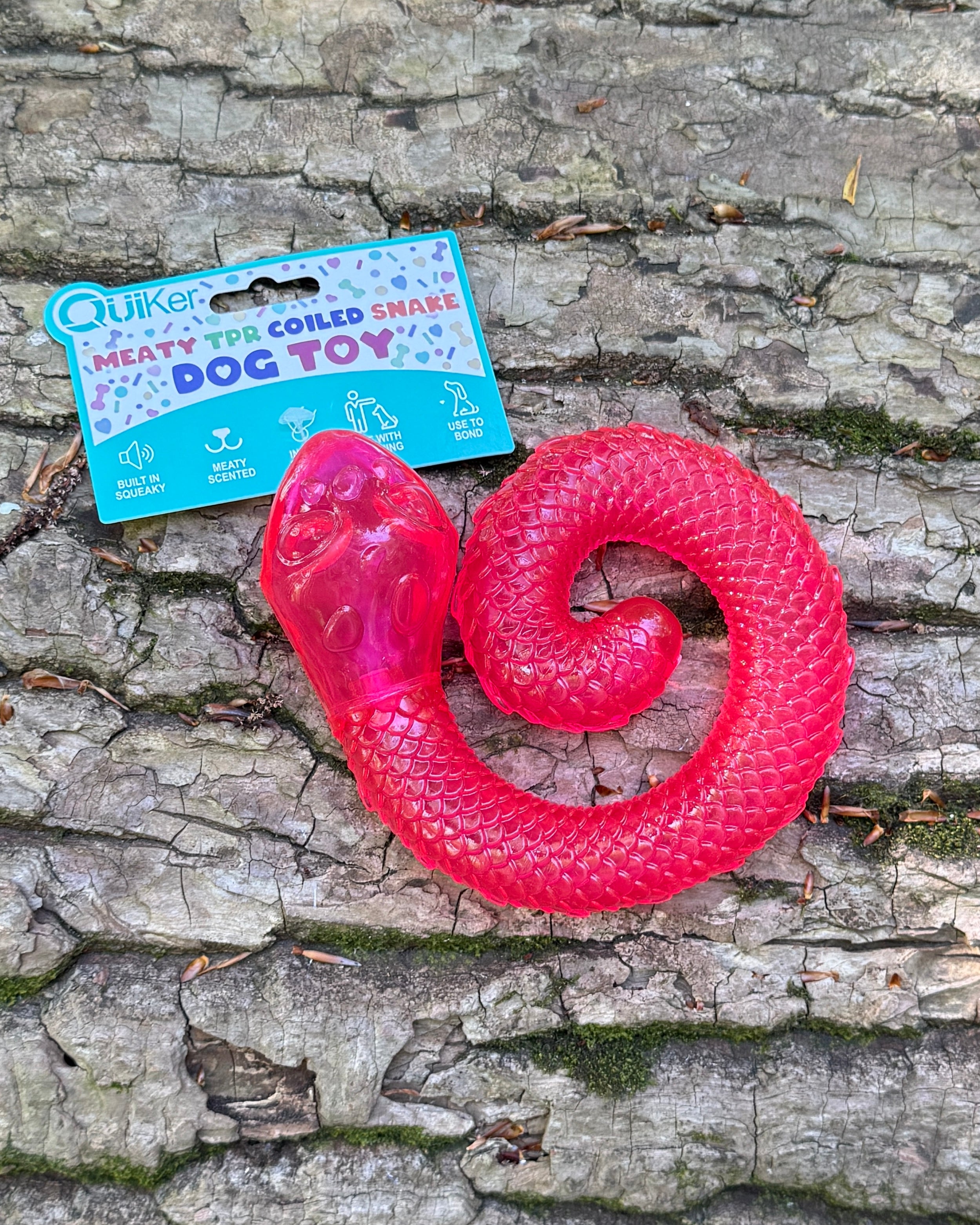 Quiker Meaty Coiled Treat & Snuffle Snake Enrichment Dog Toy
