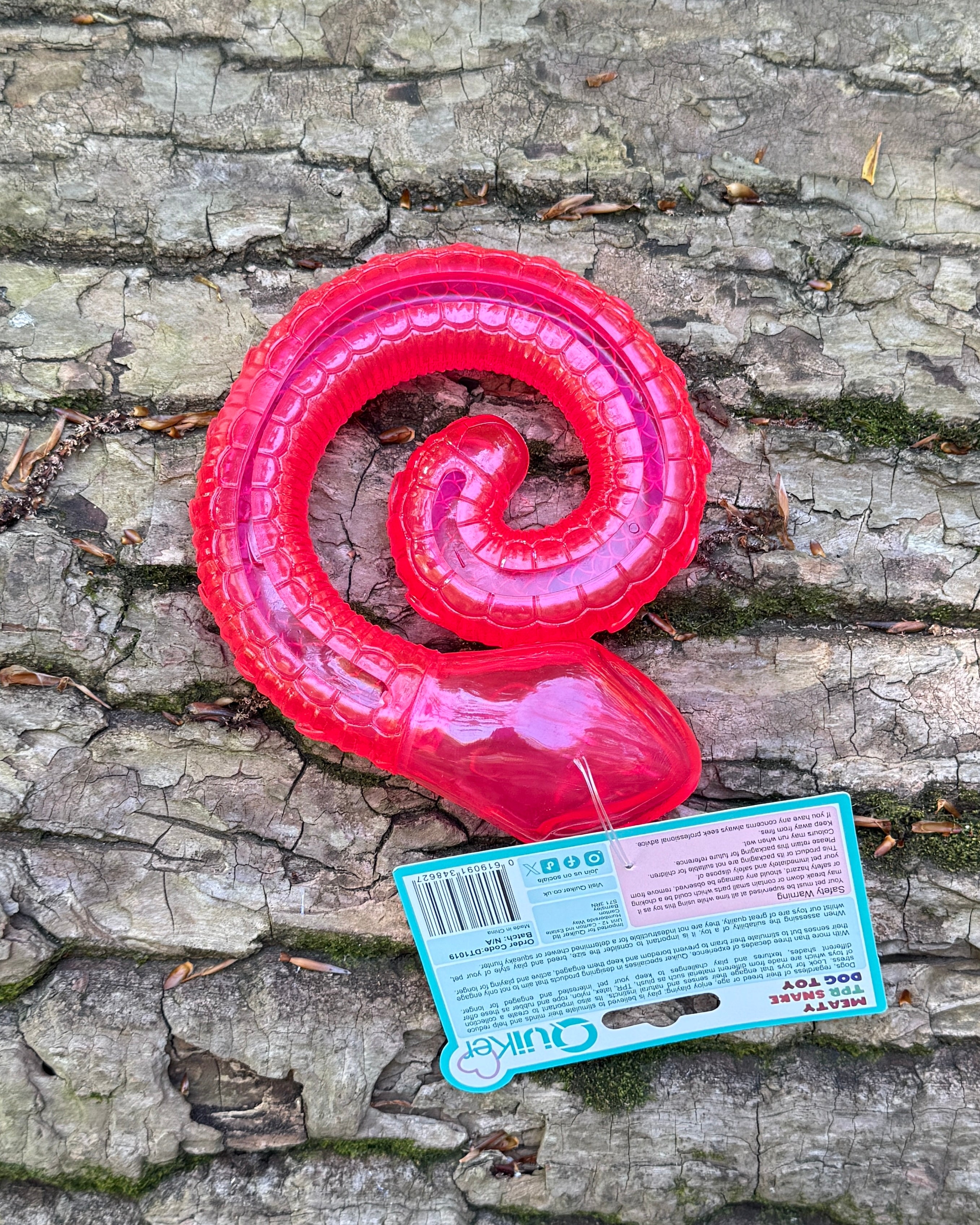 Quiker Meaty Coiled Treat & Snuffle Snake Enrichment Dog Toy