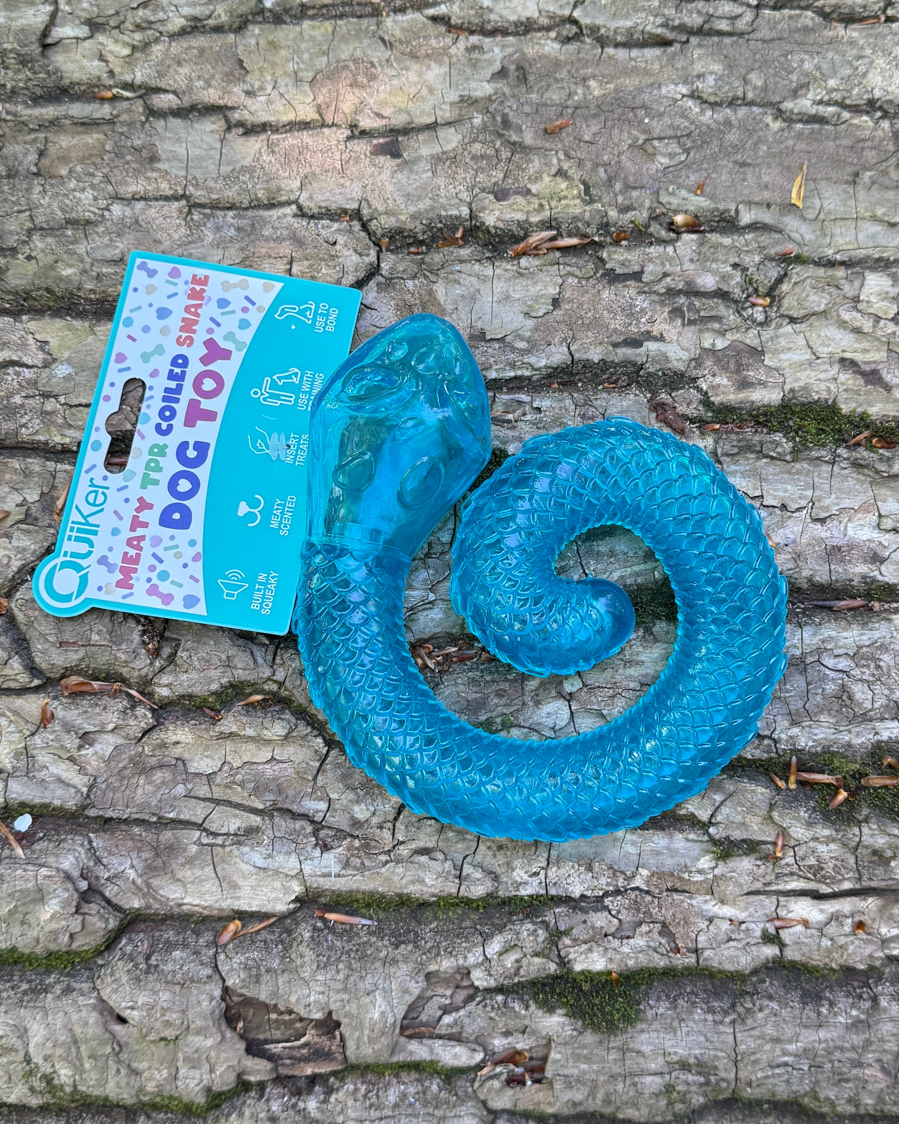Quiker Meaty Coiled Treat & Snuffle Snake Enrichment Dog Toy