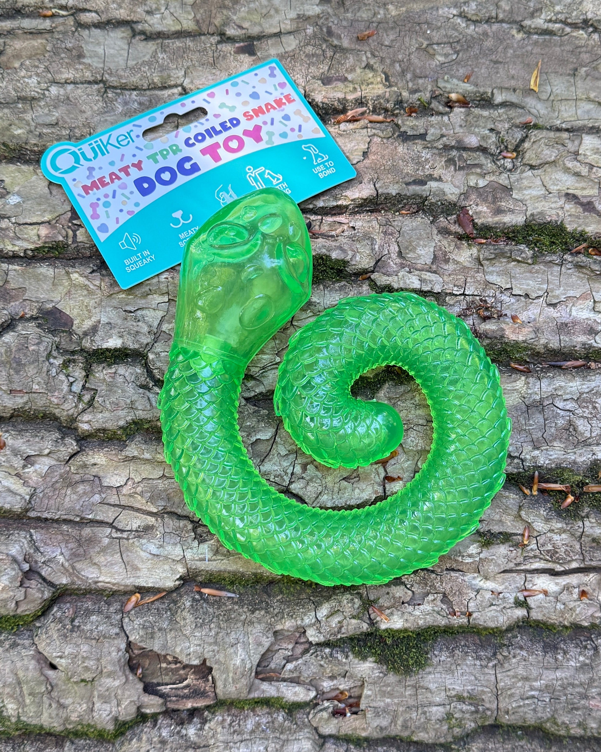 Quiker Meaty Coiled Treat & Snuffle Snake Enrichment Dog Toy
