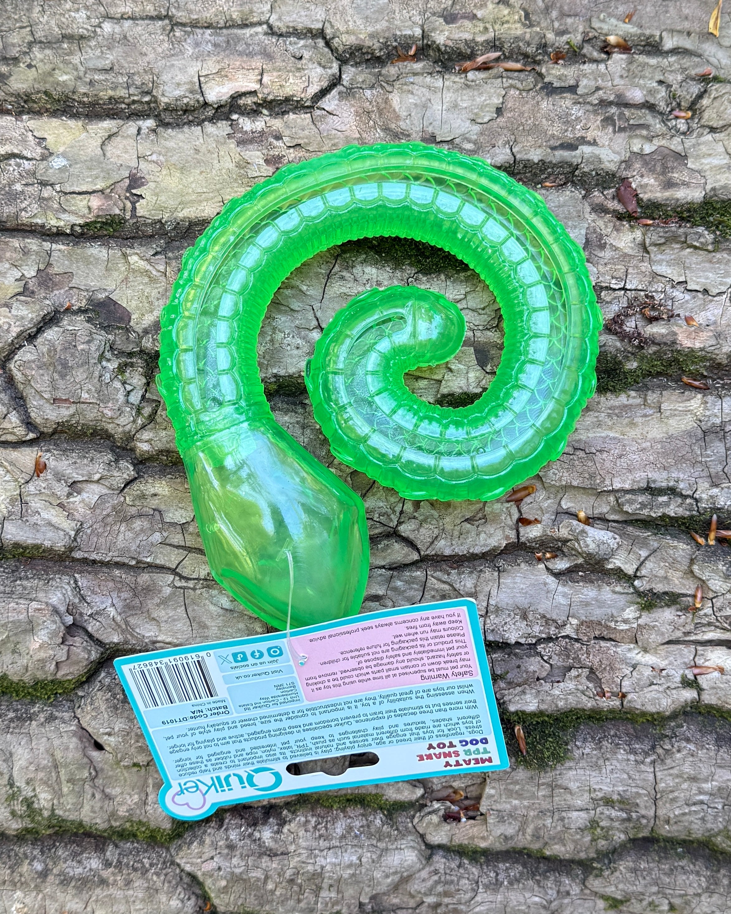 Quiker Meaty Coiled Treat & Snuffle Snake Enrichment Dog Toy