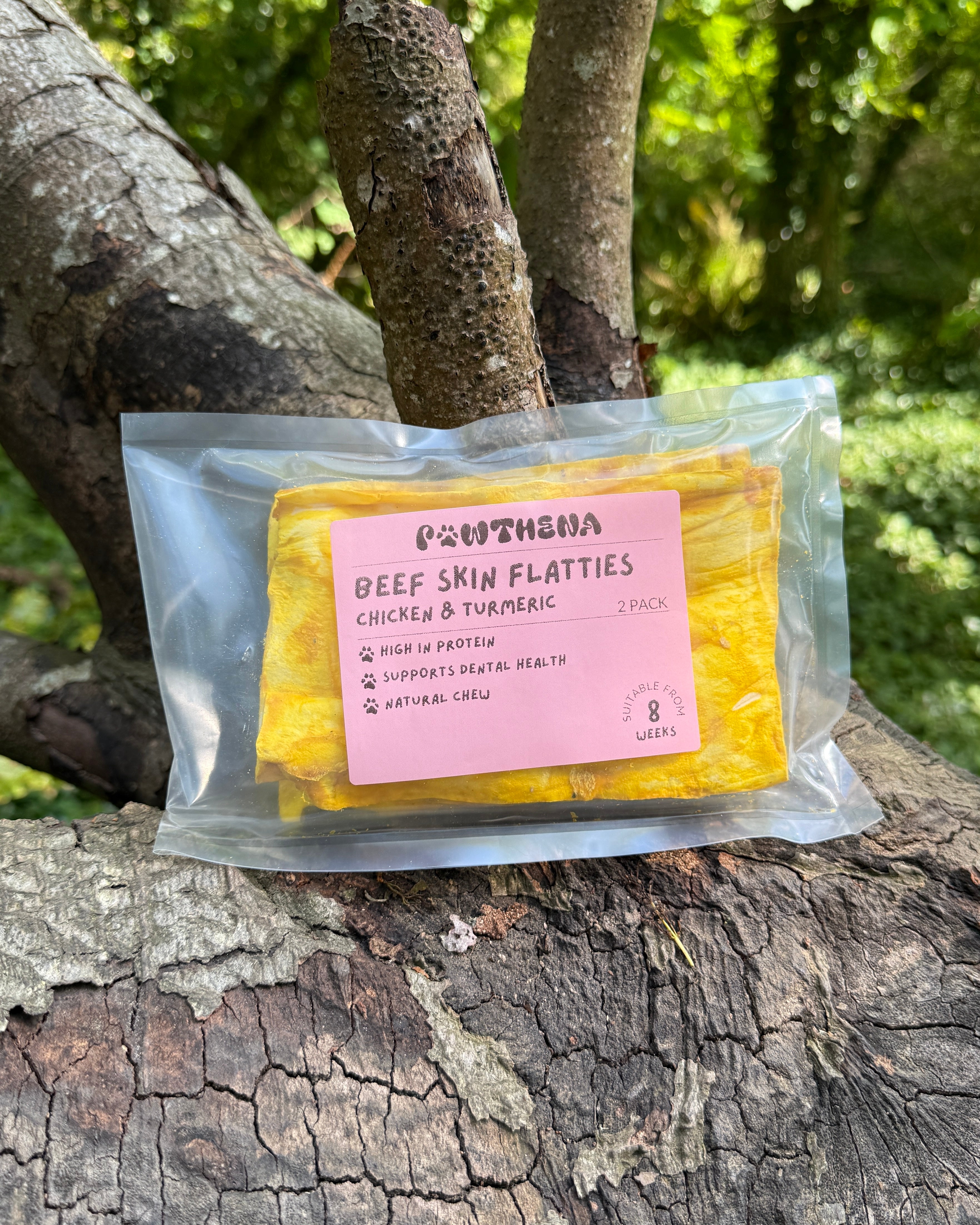 Pawthena Beef Skin Flatties in Chicken & Turmeric Dog Chews