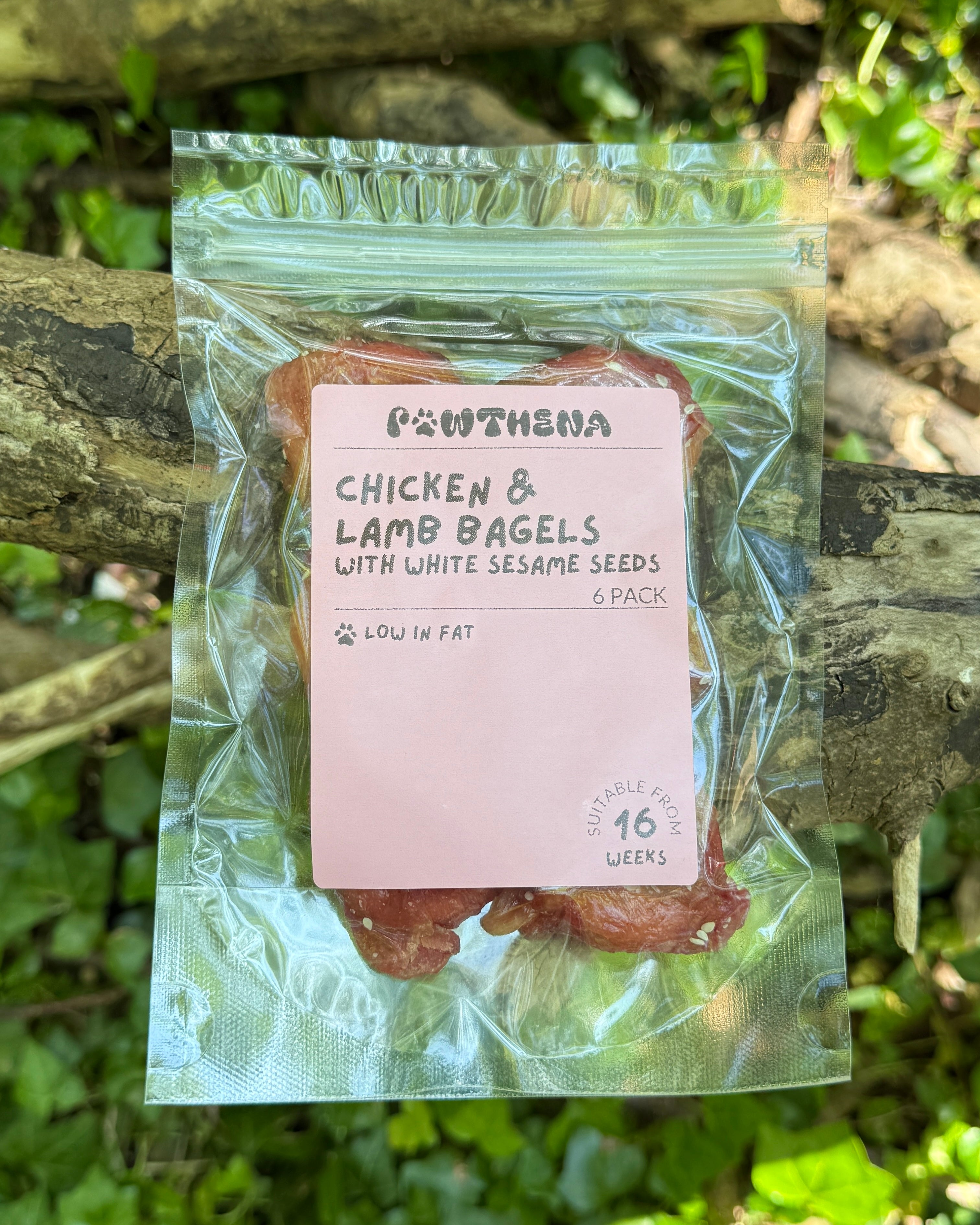 Pawthena Chicken & Lamb Bagels with White Sesame Seeds Dog Treats